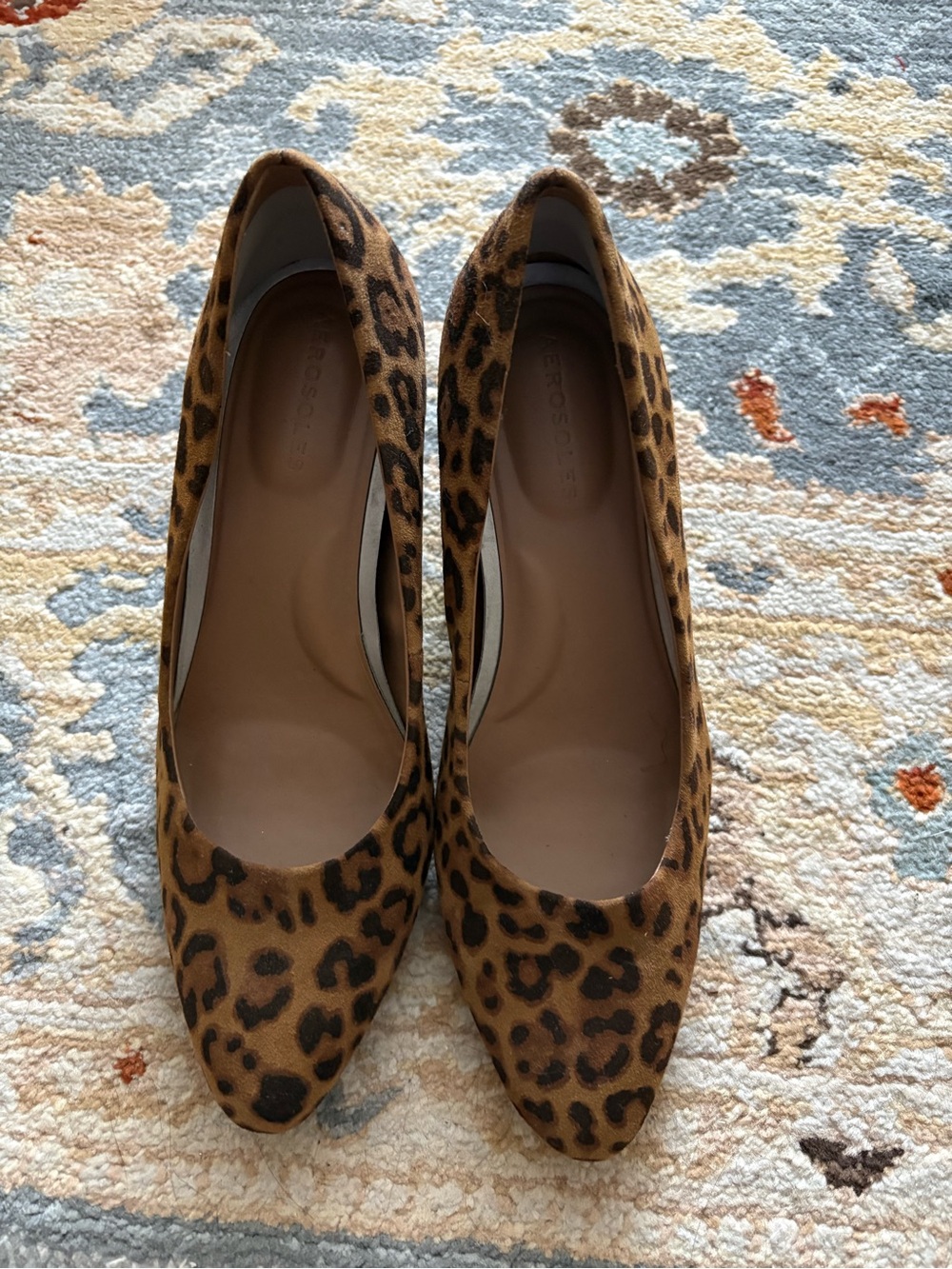 Aerosoles Block Heel Cheetah Pumps